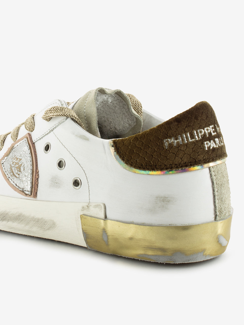 Prsx low veau velor blanc / noir