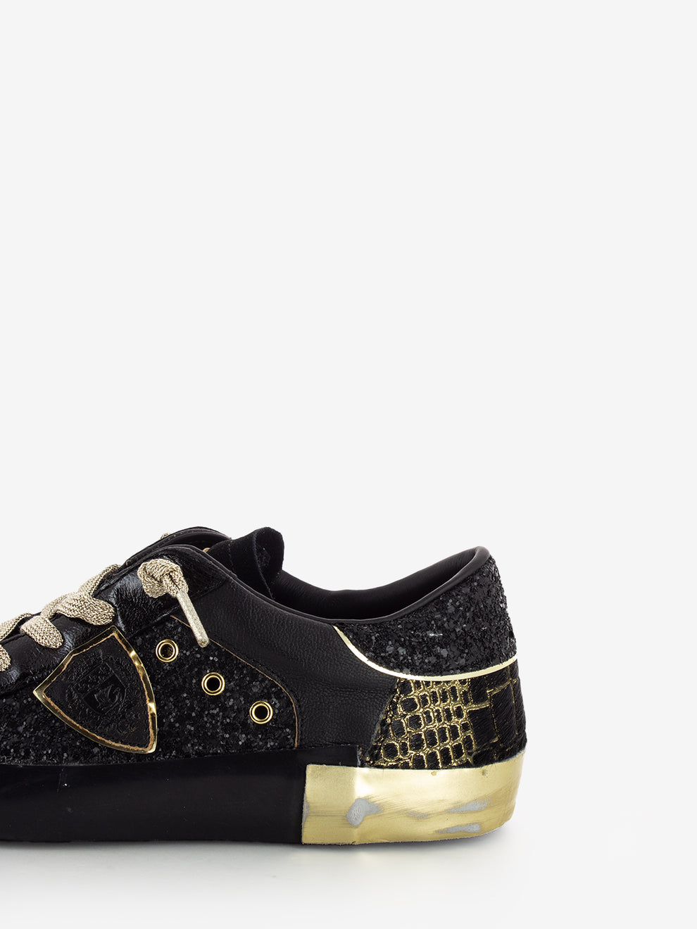 PRSX Low Woman glitter metal pony noir