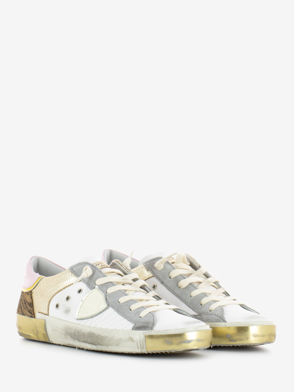 Prsx Low Woman mix animalier pop / blanc or