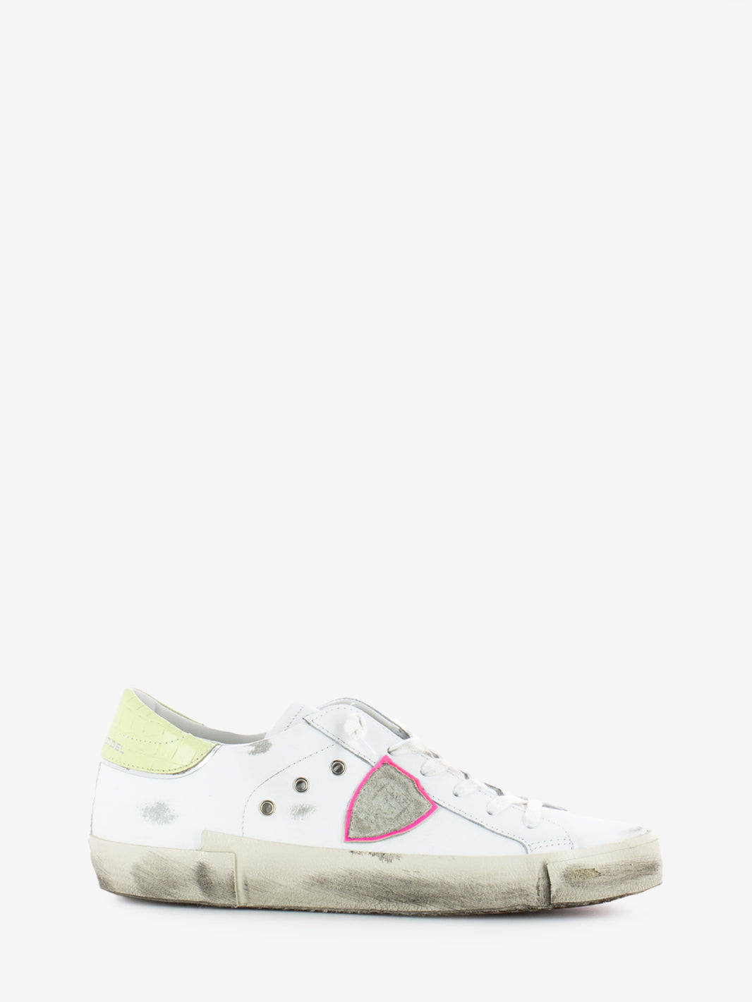 Prsx low woman veau croco pop blanc / jaune