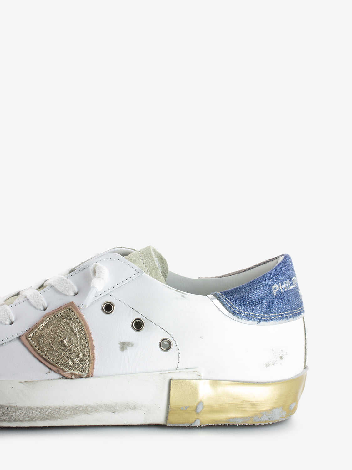 Prsx Low Woman veau denim / blanc azul