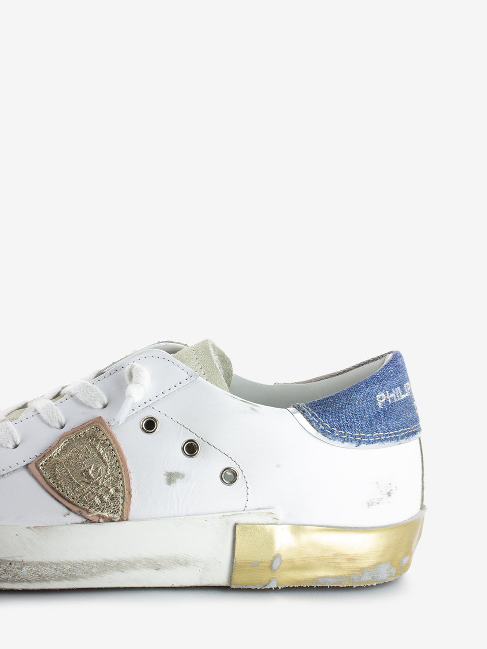 Prsx Low Woman veau denim / blanc azul