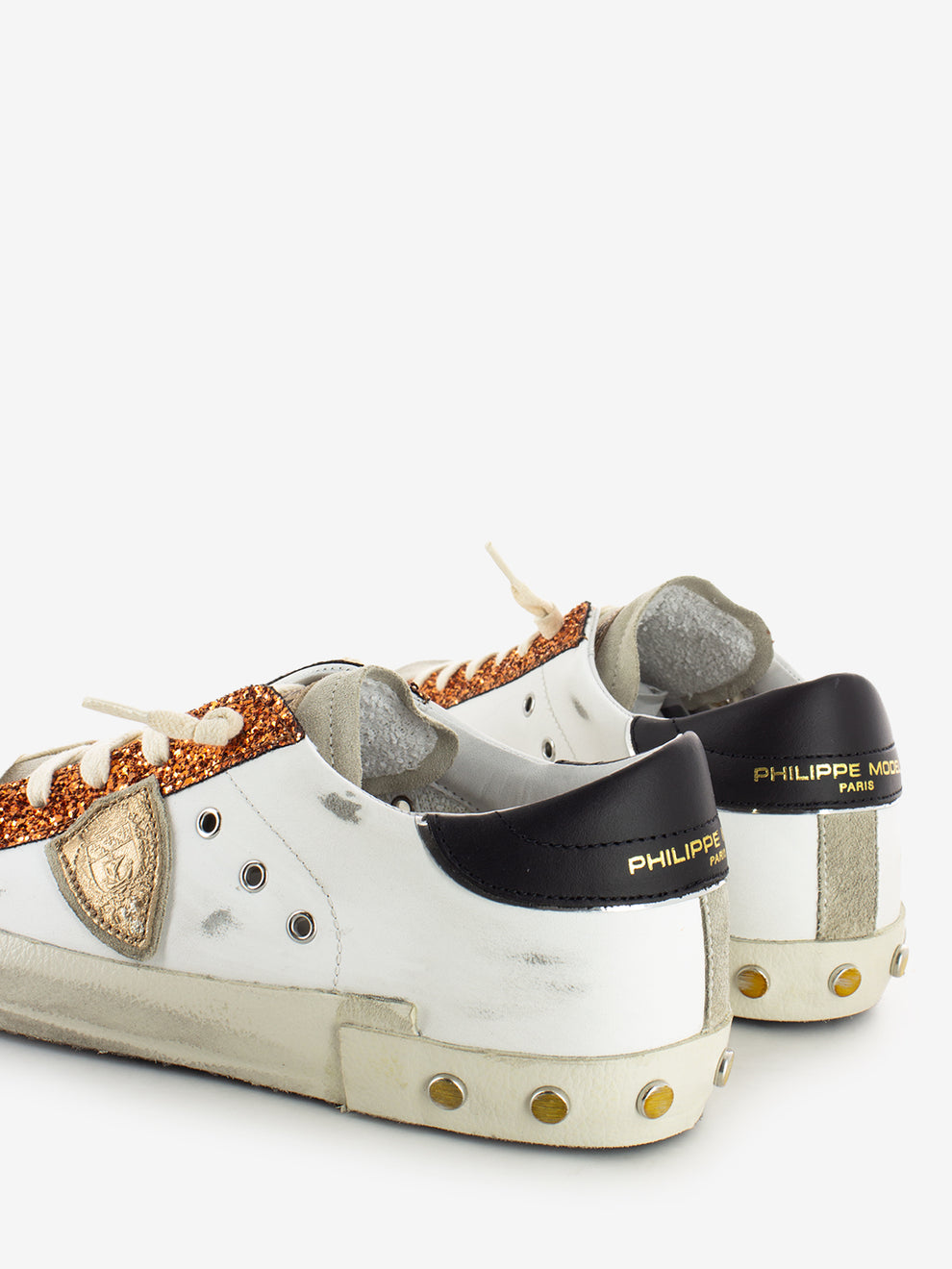 PRSX Low Woman Veau glitter blanc / corten