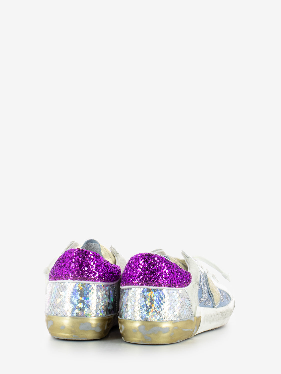 Prsx Low Woman Veau glitter sequins blanc