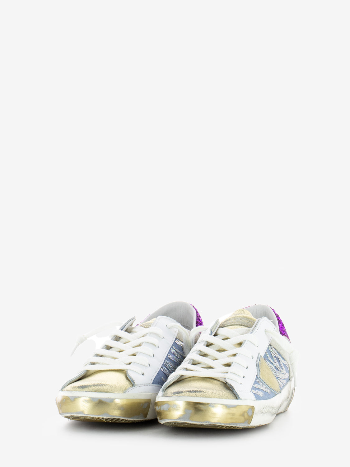 Prsx Low Woman Veau glitter sequins blanc