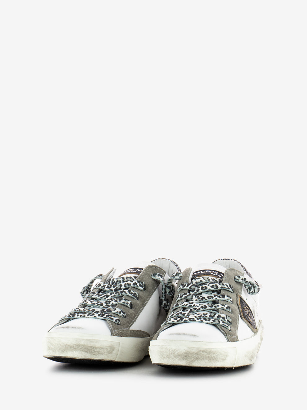 PRSX Low woman Veau metal leo / blanc / noir