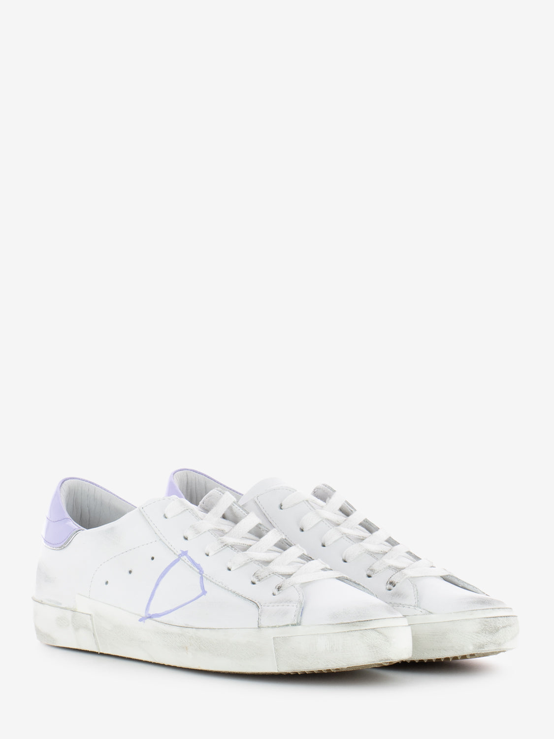 Prsx low woman veau peint white / purple