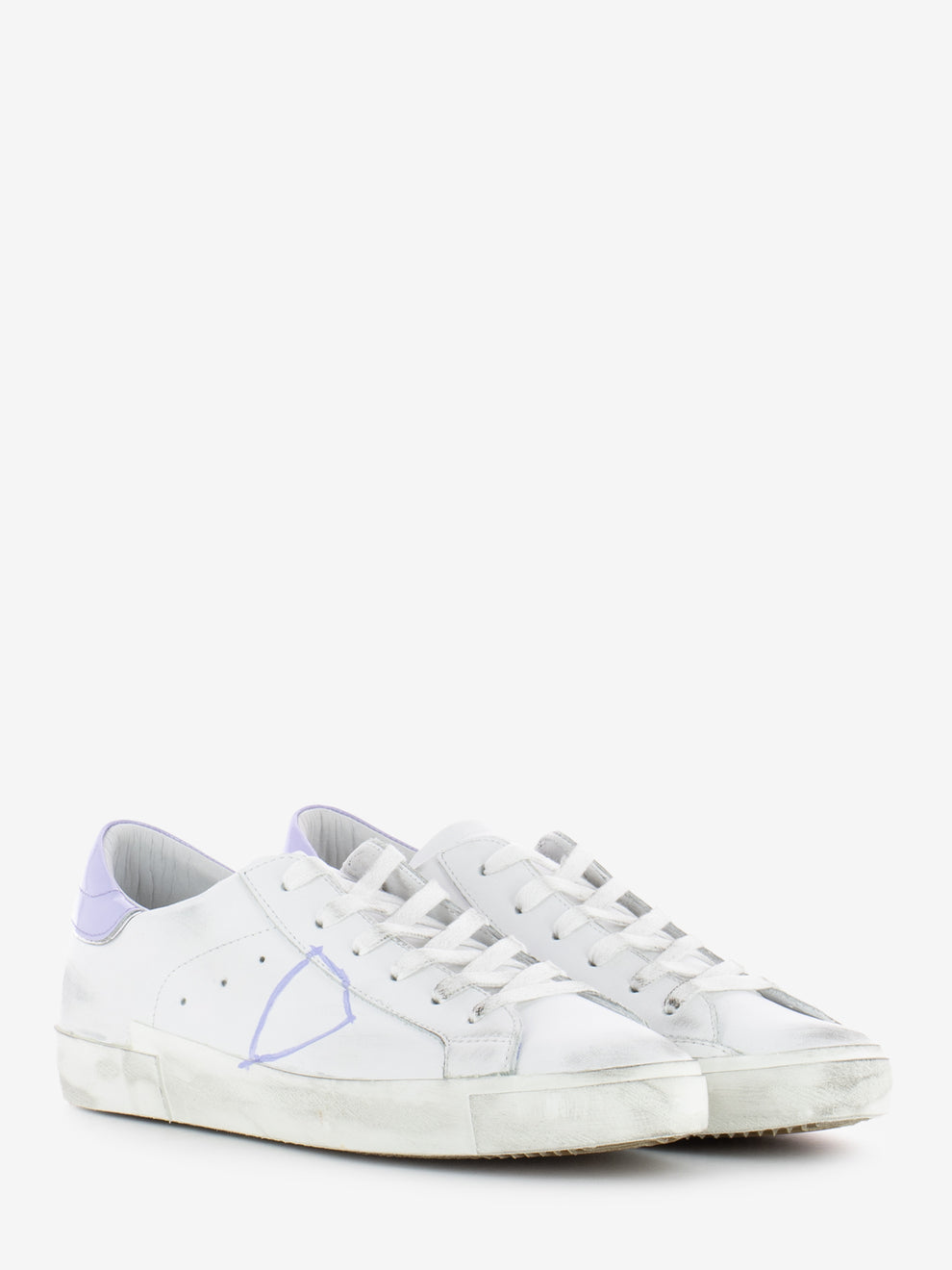 Prsx low woman veau peint white / purple