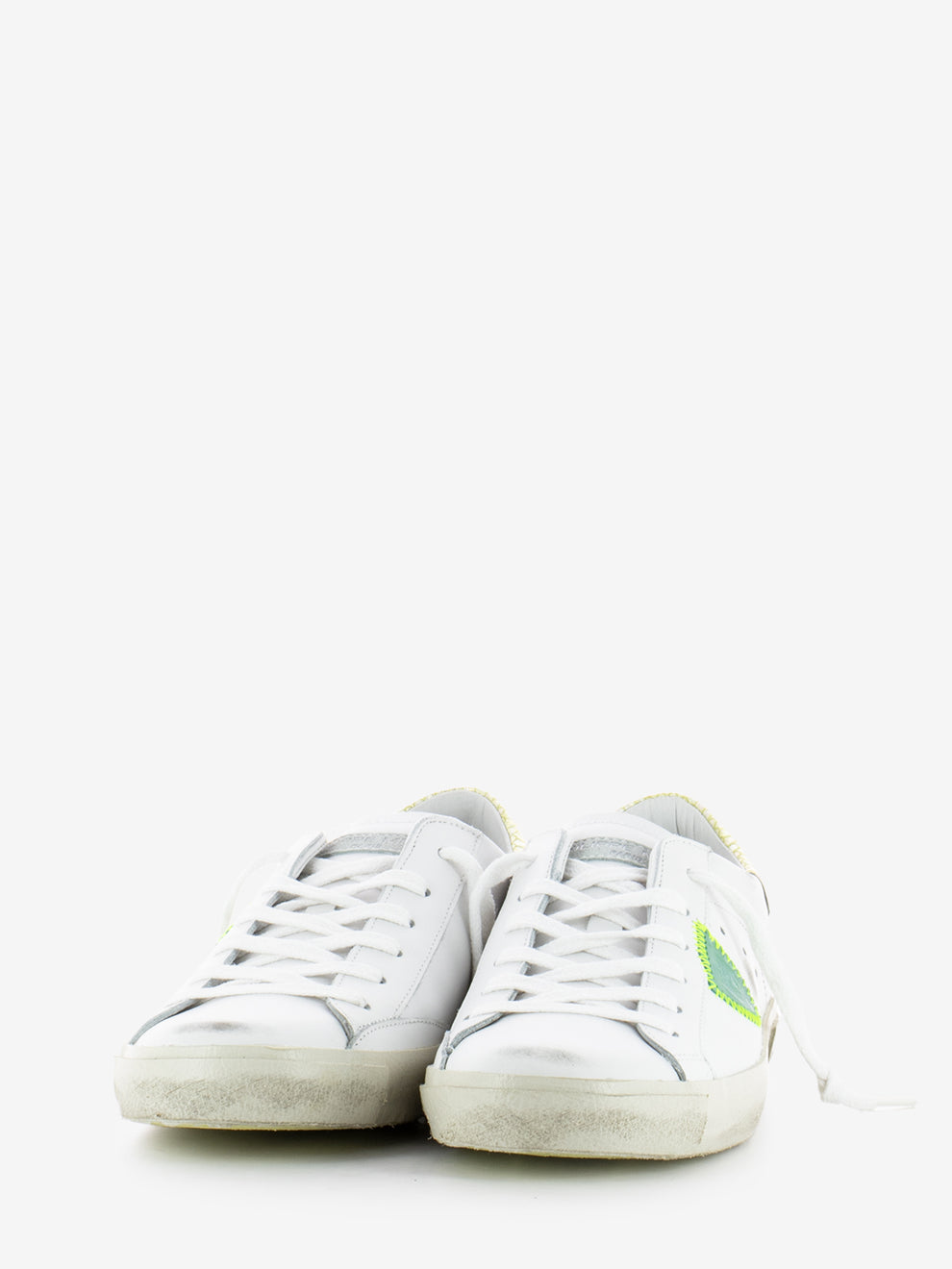Prsx Low Woman Veau Python blanc / jaune