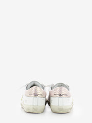 PHILIPPE MODEL - Prsx Low Woman Veau Python blanc / rose
