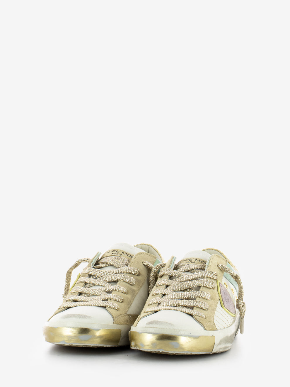 Prsx Low Woman Veau Python mix blanc / rose