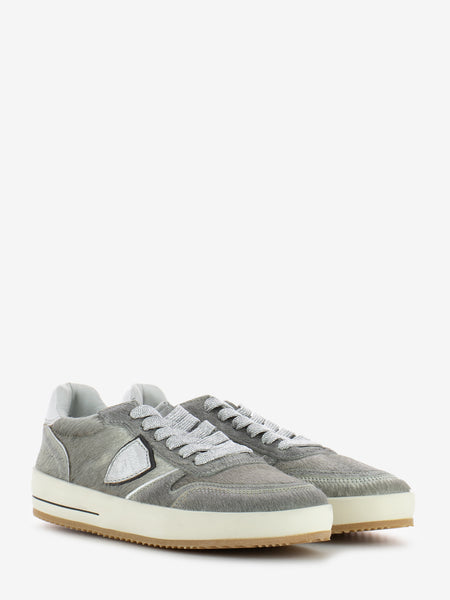 Sneakers Nice Low pony metal / argent