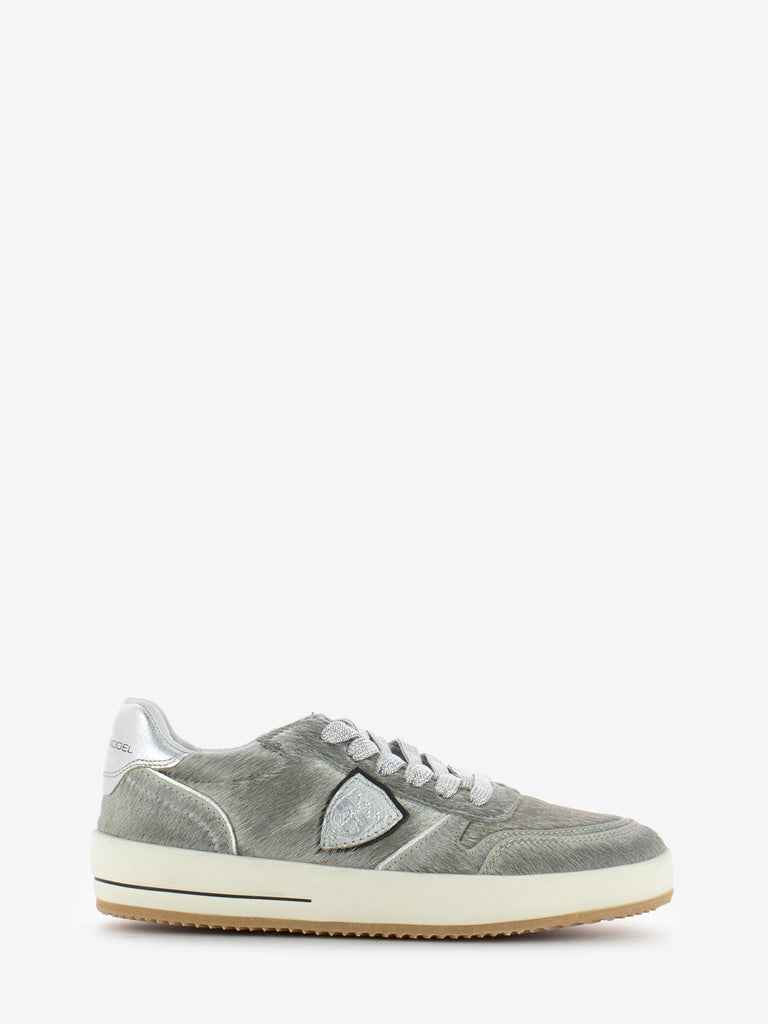 PHILIPPE MODEL - Sneakers Nice Low pony metal / argent