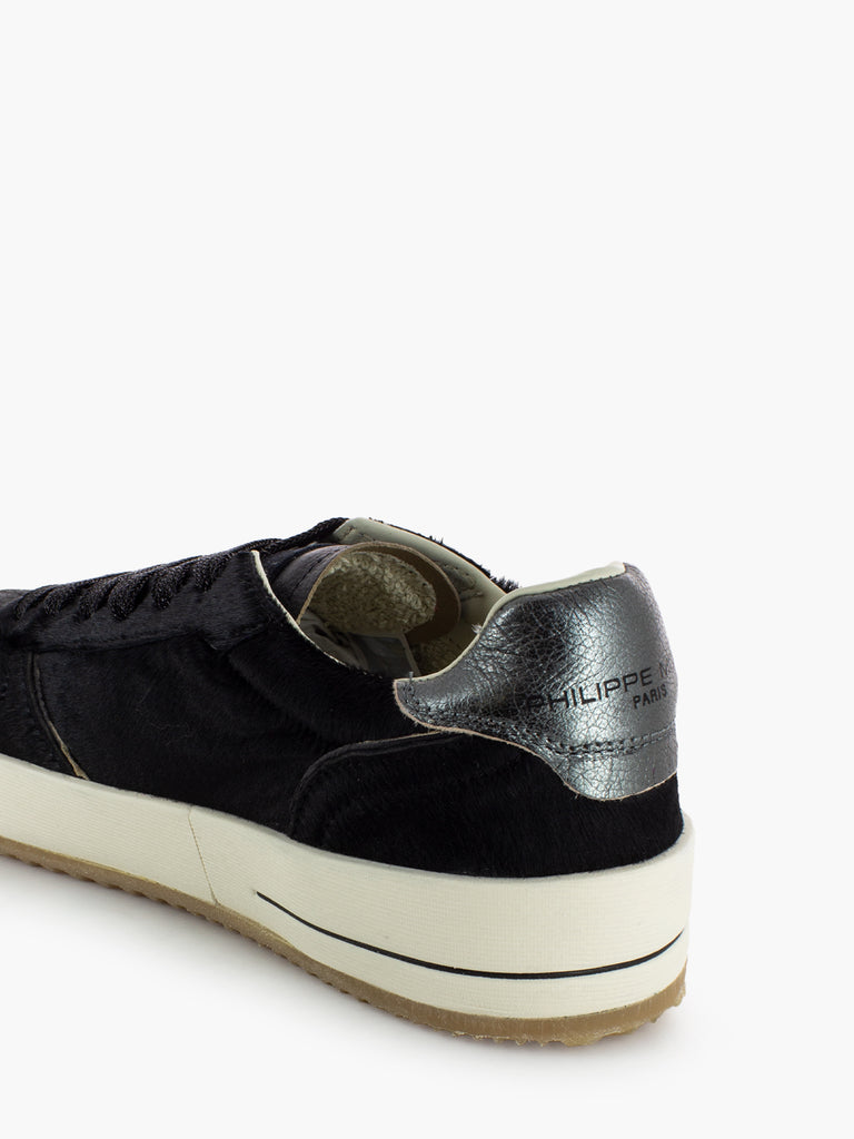 PHILIPPE MODEL - Sneakers Nice Low pony metal / noir