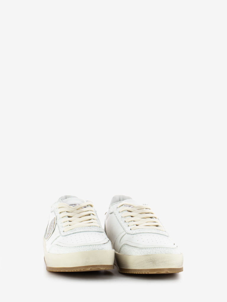 PHILIPPE MODEL - Sneakers Nice Low vintage metal / blanc