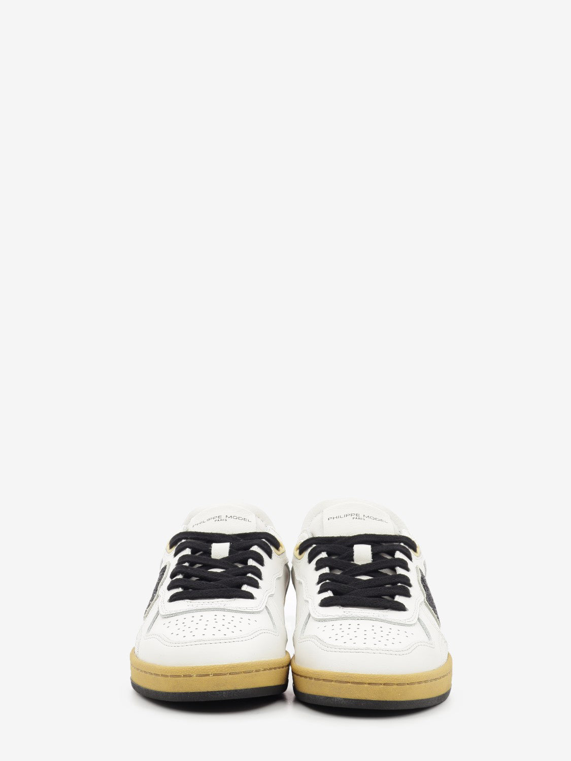 Sneakers PGAL Veau glitter blanc / noir