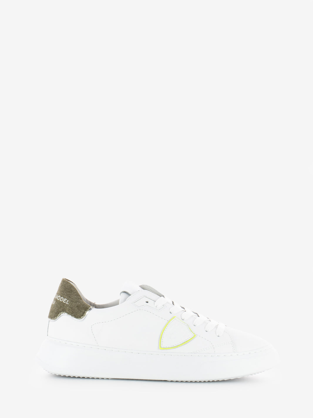 Temple low man veau denim blanc / vert