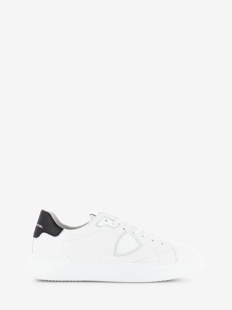 PHILIPPE MODEL - Temple low veau daim blanc / noir