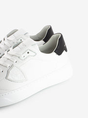 PHILIPPE MODEL - Temple low veau daim blanc / noir