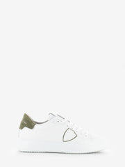 PHILIPPE MODEL - Temple low veau daim blanc / vert