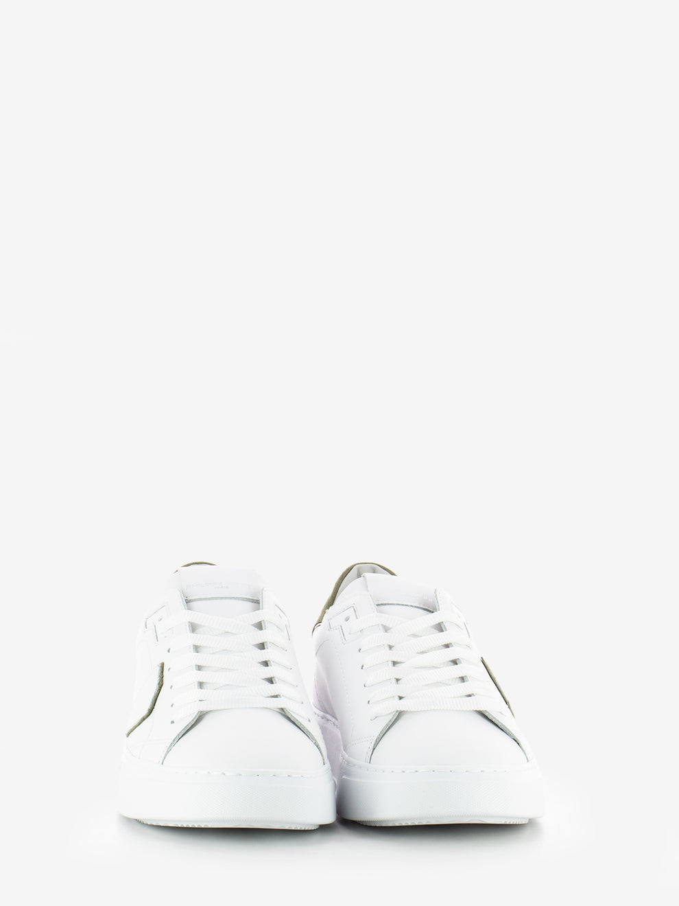 Temple low veau daim blanc / vert