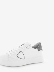 PHILIPPE MODEL - Temple low veau daim blanc / vert