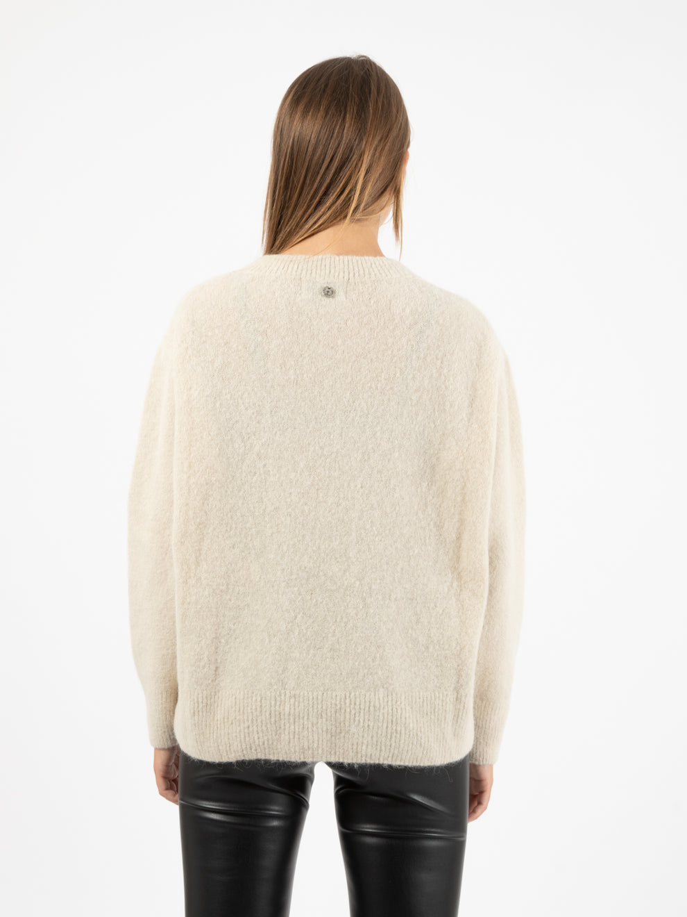 Maglione girocollo alpaca burro