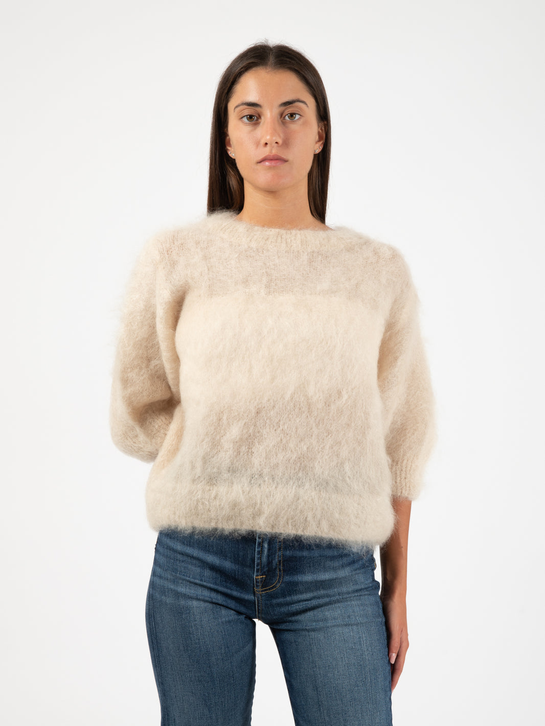 Maglione manica 3/4 burro