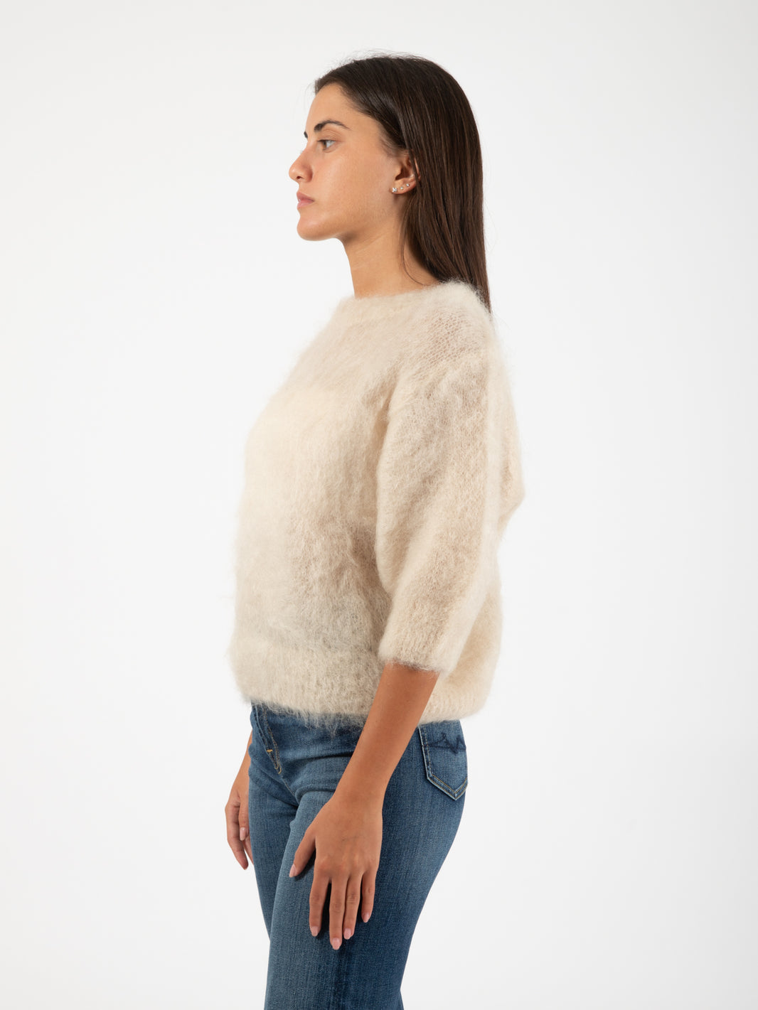 Maglione manica 3/4 burro