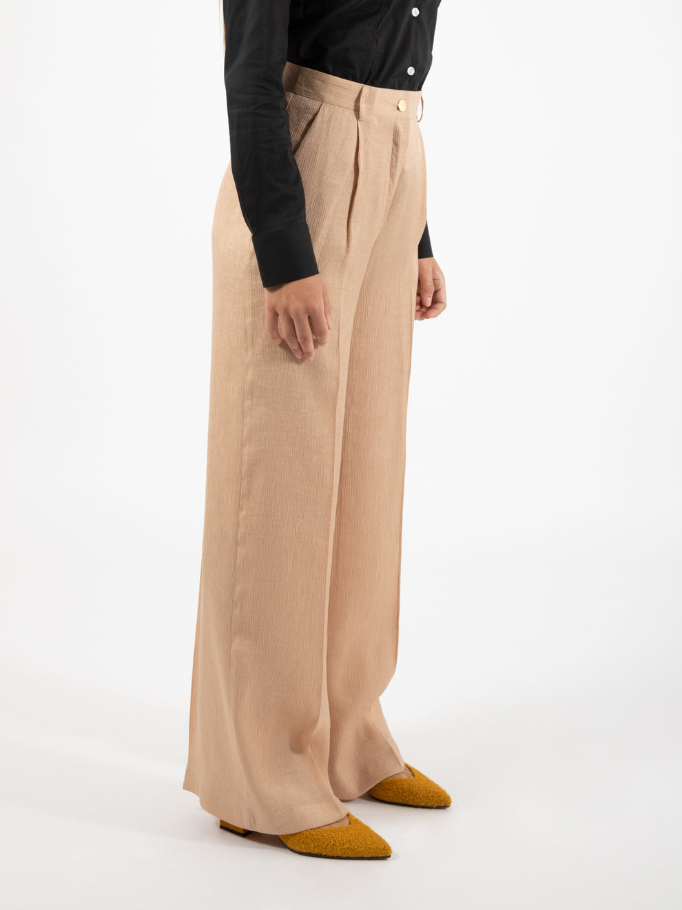 Beige/Gold Palazzo Pants