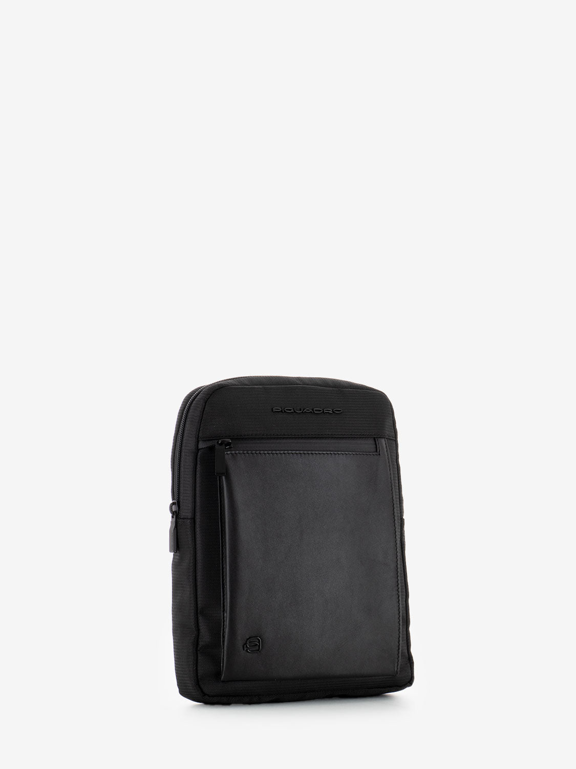 Borsello in pelle e tessuto porta Ipad 11'' nero