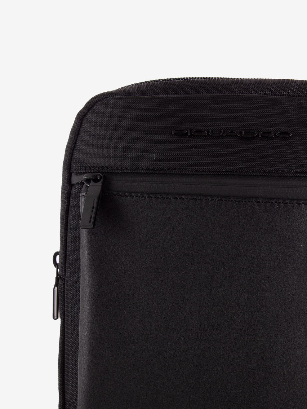 Borsello in pelle e tessuto porta Ipad 11'' nero