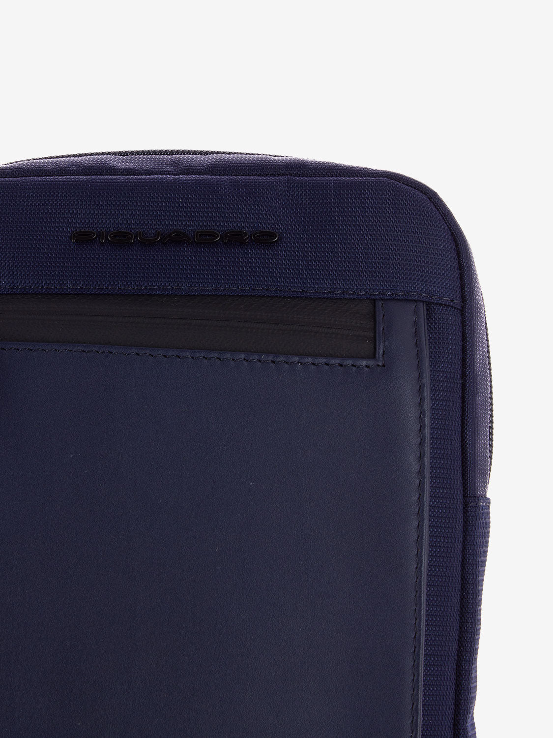 Borsello in pelle e tessuto porta IPad mini blu