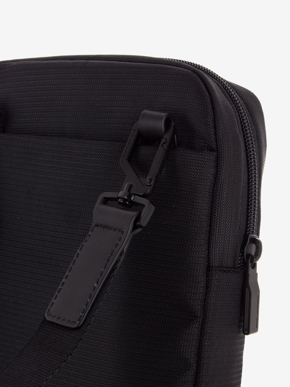 Borsello in pelle e tessuto porta IPad mini nero
