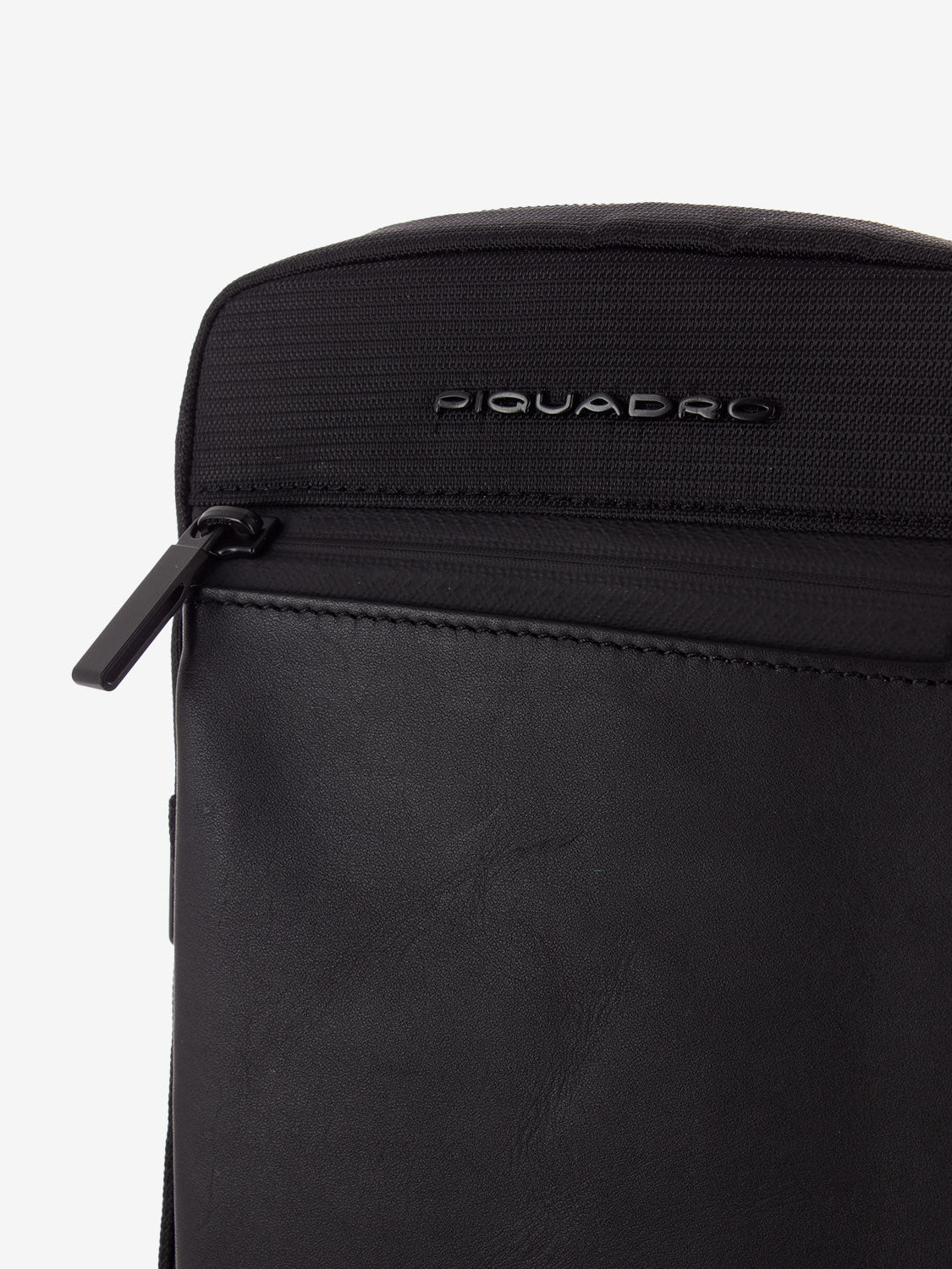 Borsello in pelle e tessuto porta IPad mini nero