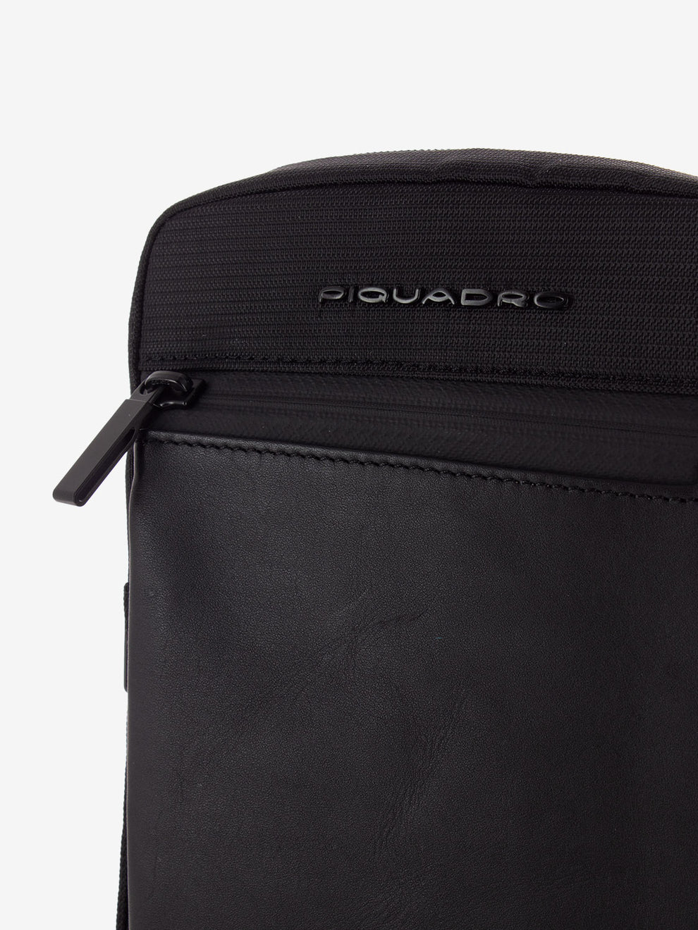 Borsello in pelle e tessuto porta IPad mini nero