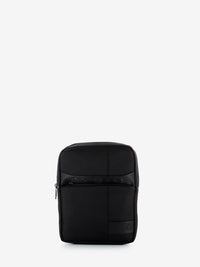 Black fabric and leather iPad bag