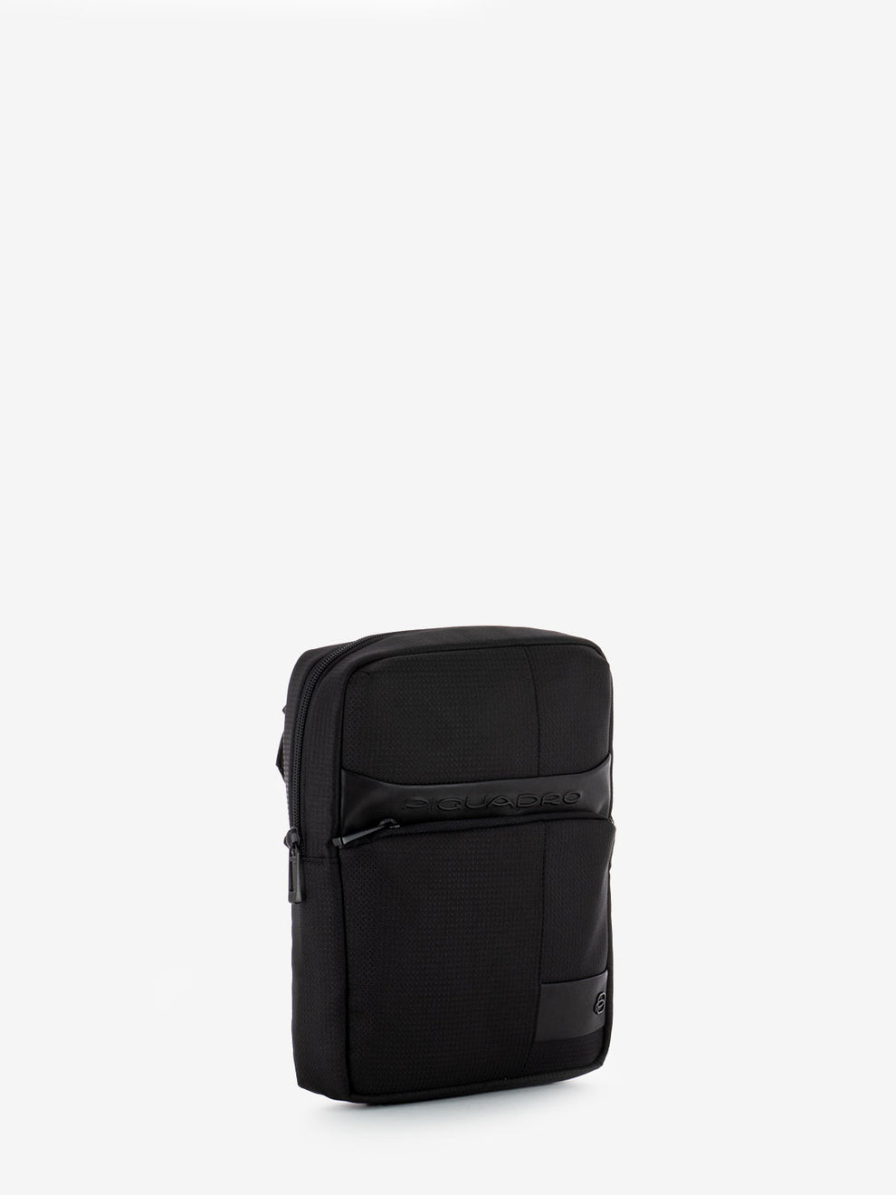 Black fabric and leather iPad bag