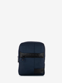 Blue fabric and leather Ipad mini bag