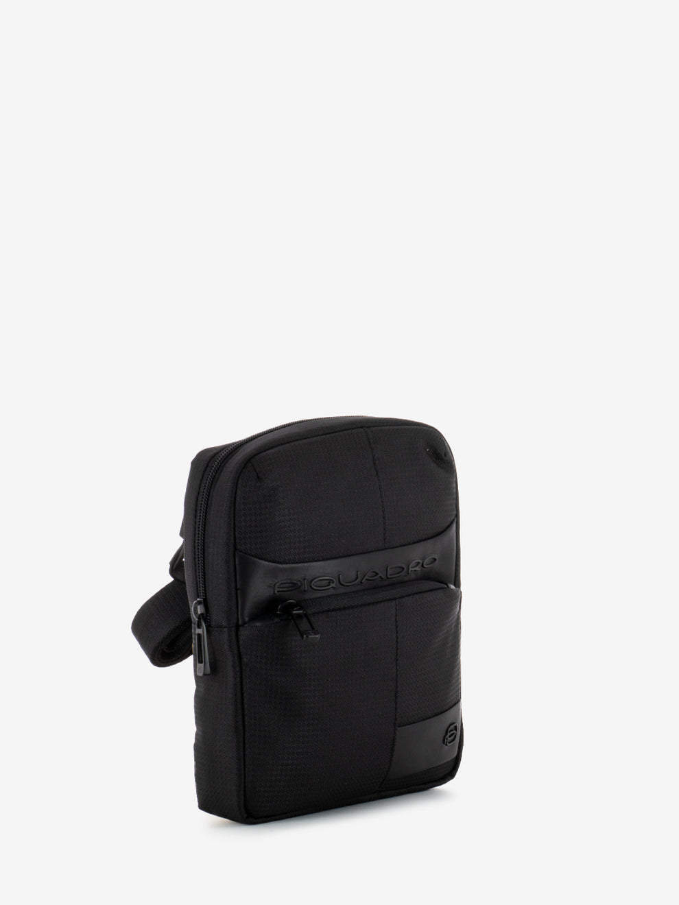 Black fabric and leather iPad mini bag