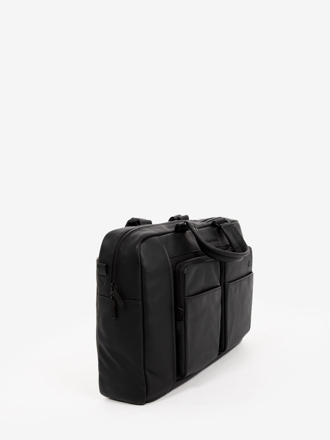 Leather briefcase and two handles notebook 15.6'' black
