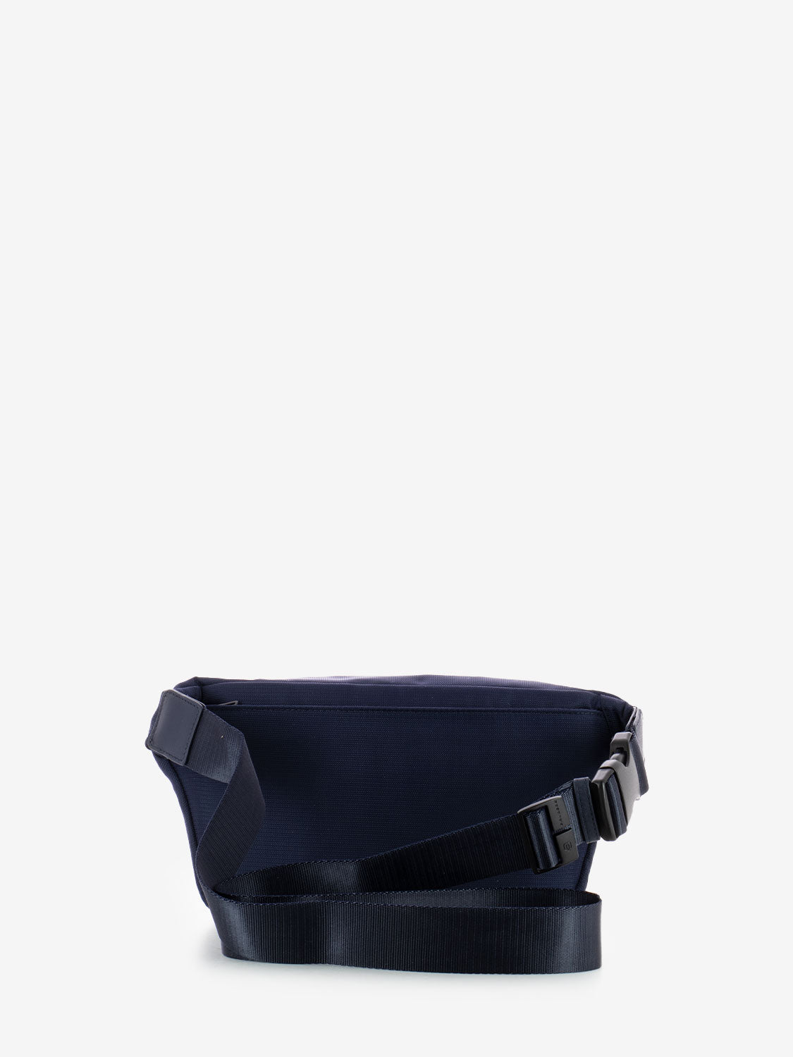 Marsupio in pelle e tessuto blu