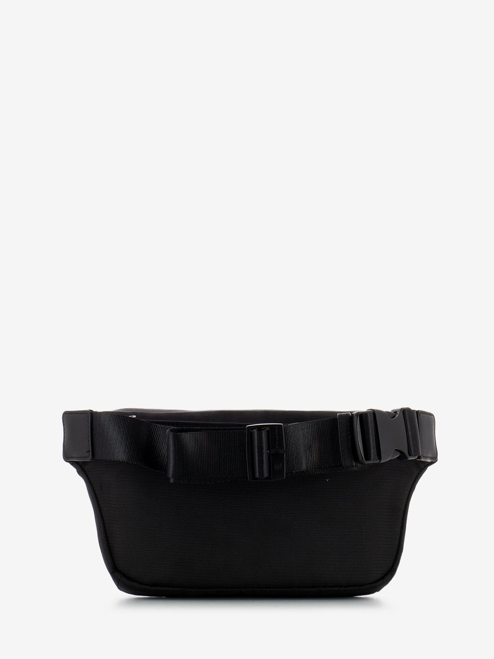 Black leather and fabric bum bag