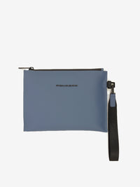 Aviator blue fabric clutch bag