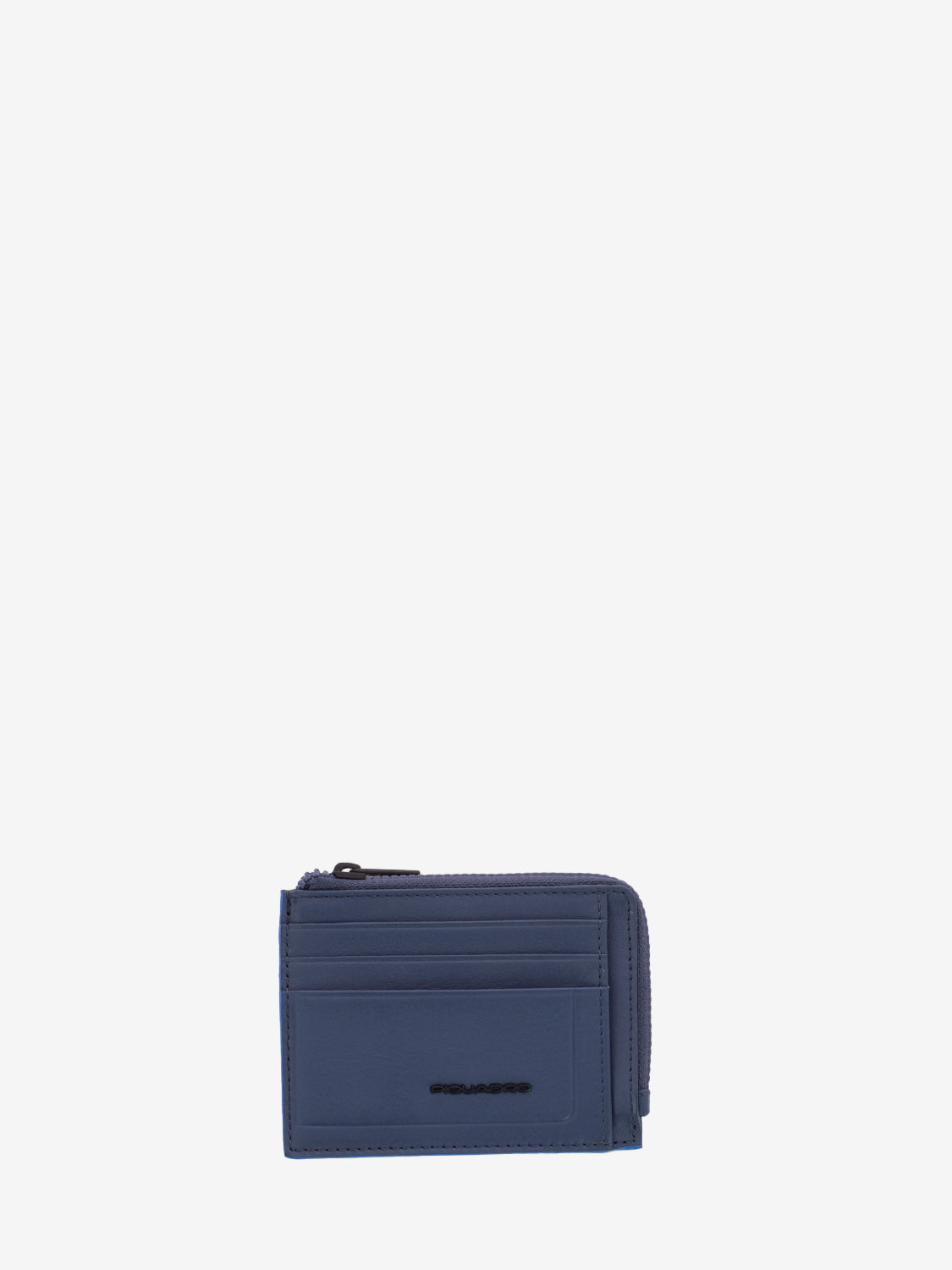 Porta carte con zip in pelle avio