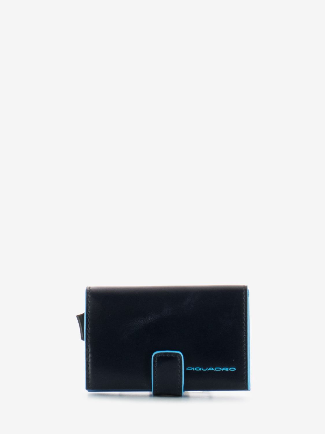 Blue metal credit card holder
