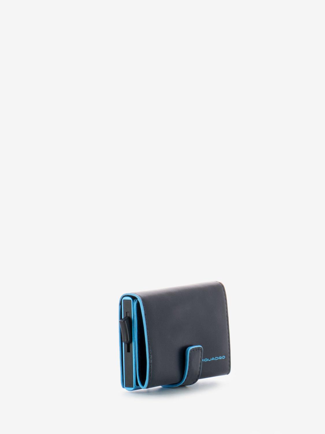 Blue metal credit card holder
