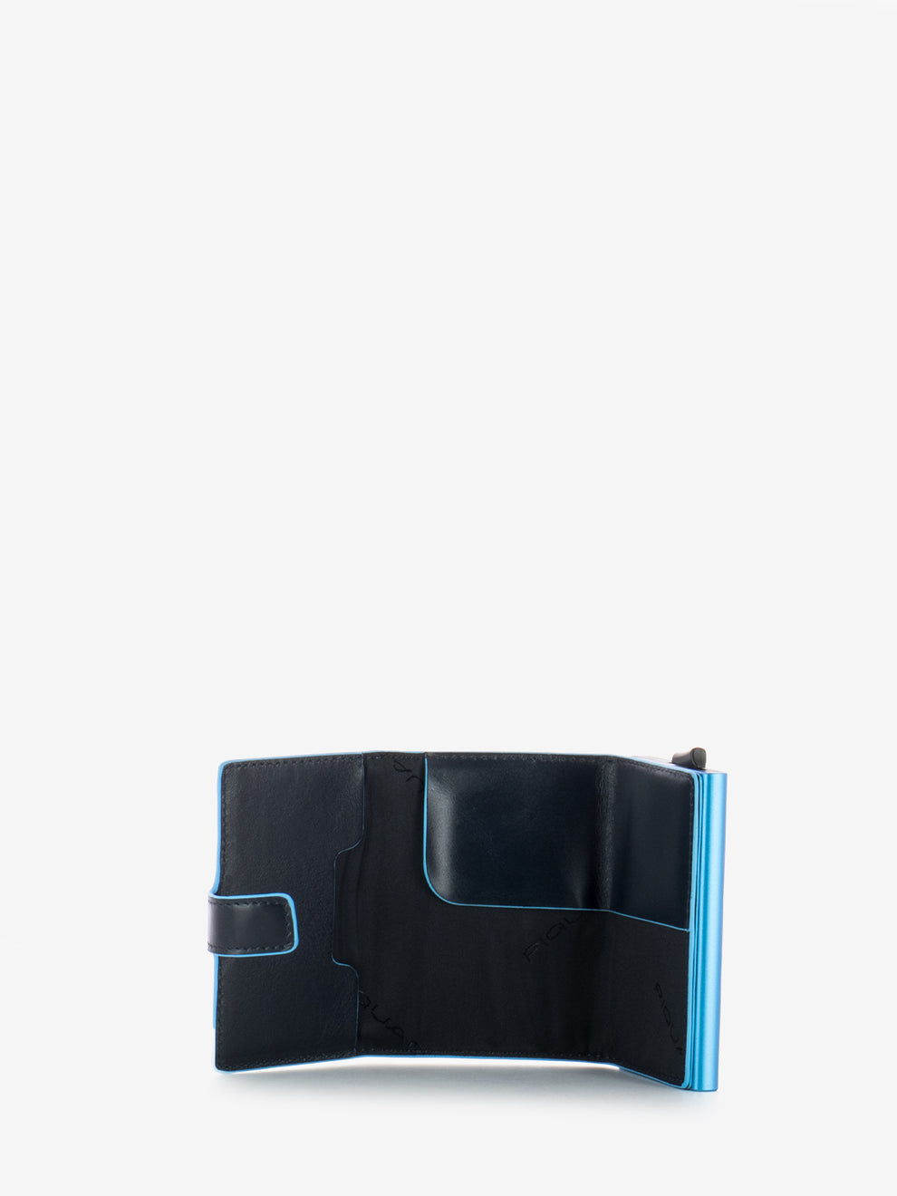 Blue metal credit card holder