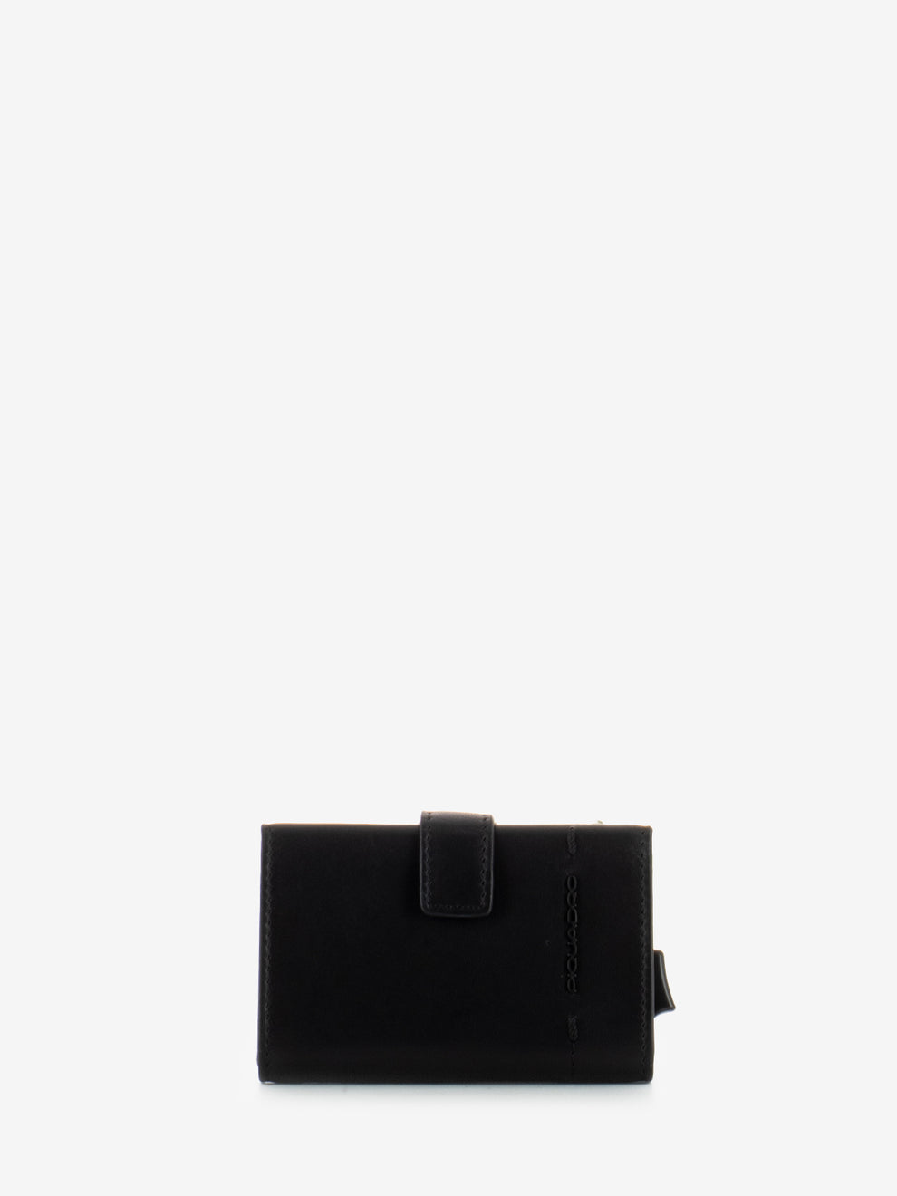 Black metal and leather credit card holder