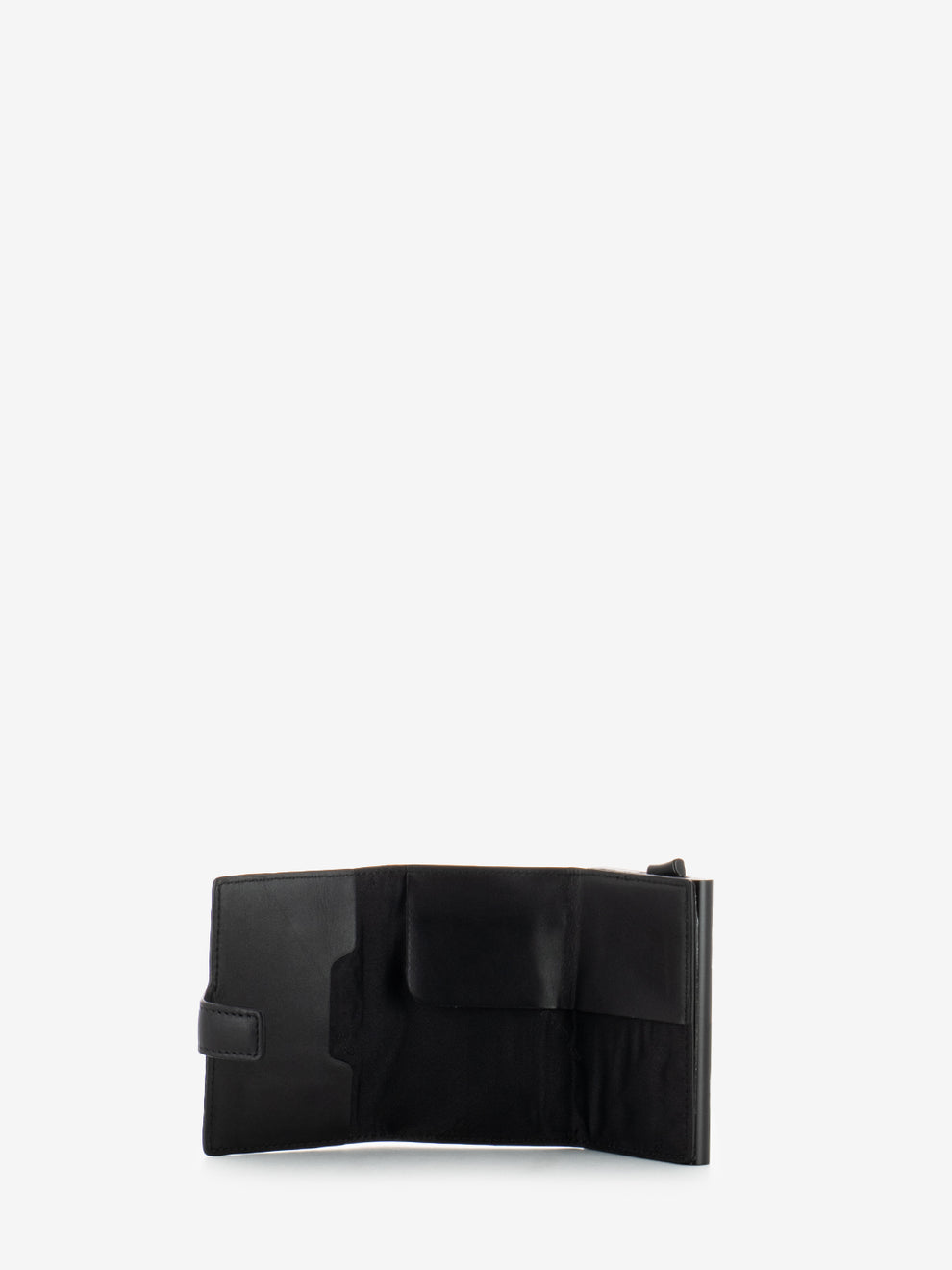 Black metal and leather credit card holder